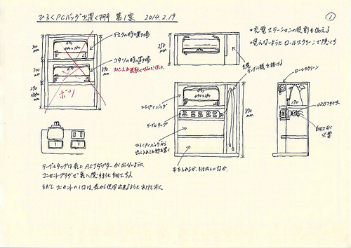 ひらくPCバッグ用ラック